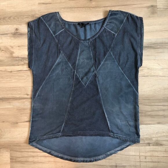 Buffalo David Bitton Blue Patchwork Top , Size M - Picture 1 of 4
